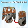 Skin dán chuột Logitech G Pro mẫu Skull with silver hair lsm046