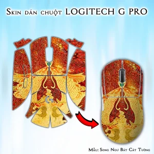 Skin dán chuột Logitech G Pro mẫu Song Ngư Bát Cát Tường