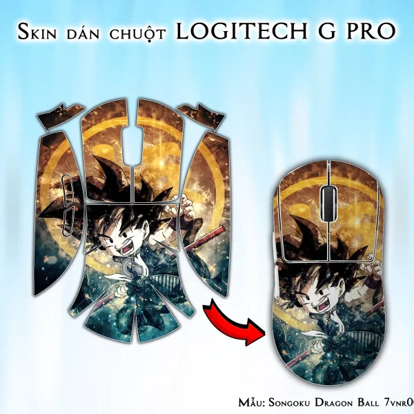 Skin dán chuột Logitech G Pro mẫu Songoku Dragon Ball 7vnr005