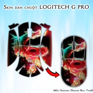 Skin dán chuột Logitech G Pro mẫu Songoku Dragon Ball 7vnr016