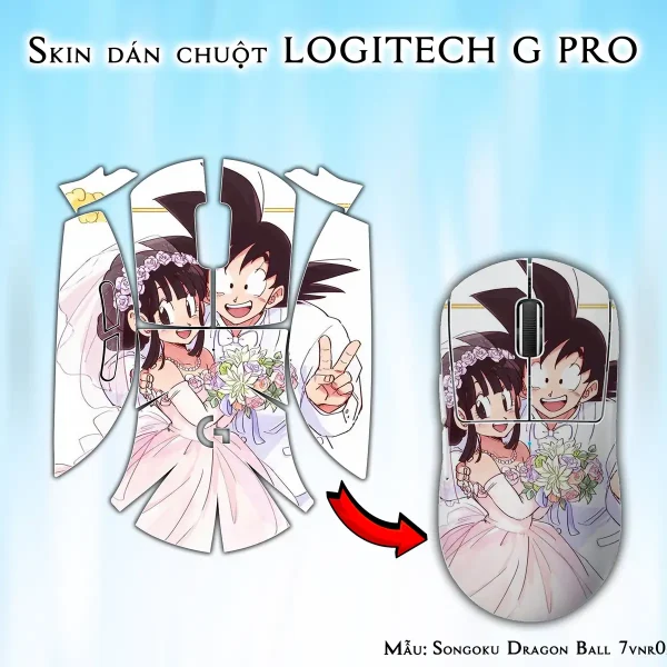 Skin dán chuột Logitech G Pro mẫu Songoku Dragon Ball 7vnr028