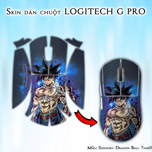 Skin dán chuột Logitech G Pro mẫu Songoku Dragon Ball 7vnr033