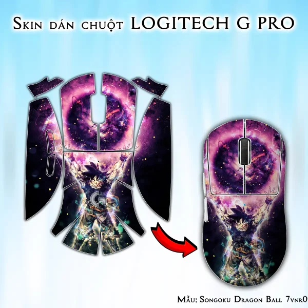 Skin dán chuột Logitech G Pro mẫu Songoku Dragon Ball 7vnr093