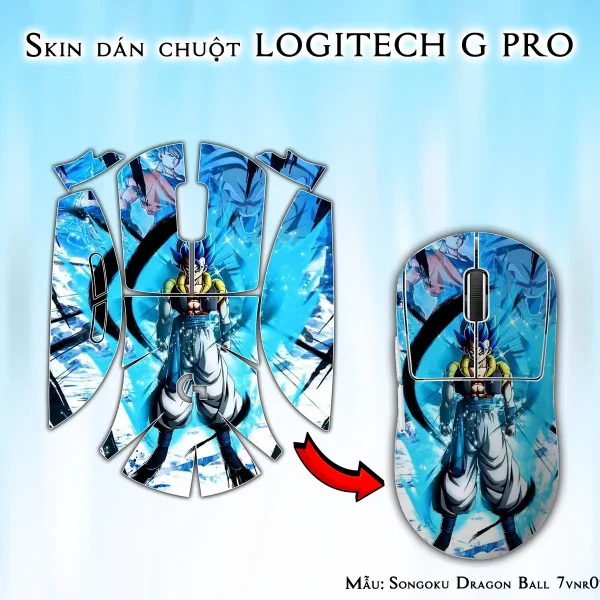 Skin dán chuột Logitech G Pro mẫu Songoku Dragon Ball 7vnr094