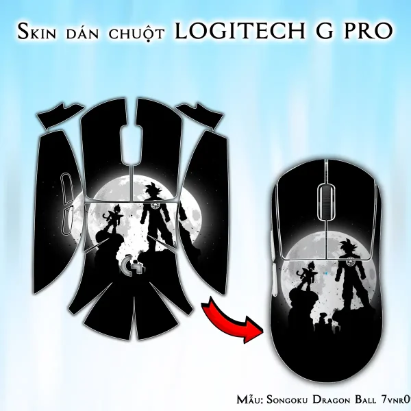 Skin dán chuột Logitech G Pro mẫu Songoku Dragon Ball 7vnr097