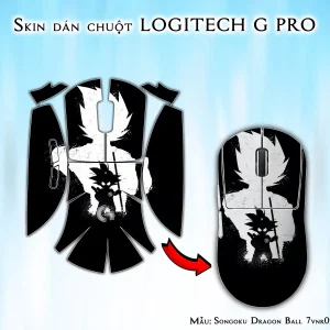 Skin dán chuột Logitech G Pro mẫu Songoku Dragon Ball 7vnr098
