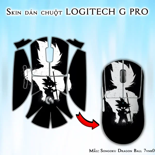 Skin dán chuột Logitech G Pro mẫu Songoku Dragon Ball 7vnr098