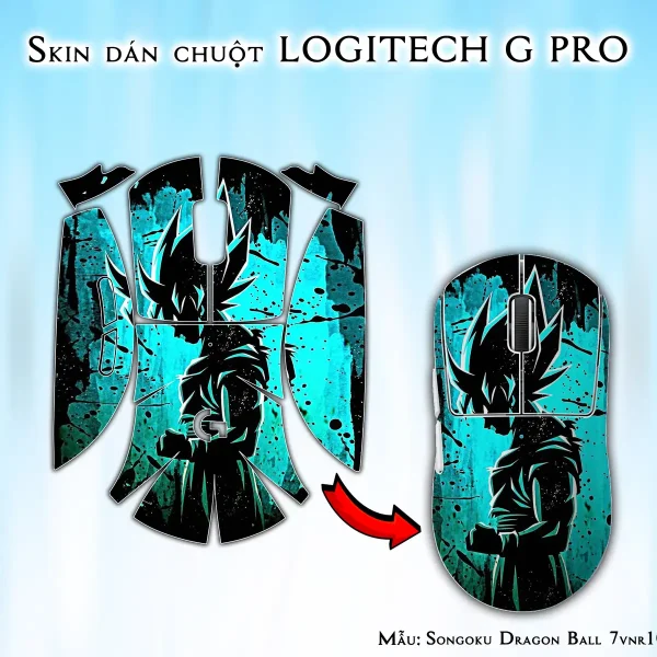Skin dán chuột Logitech G Pro mẫu Songoku Dragon Ball 7vnr100