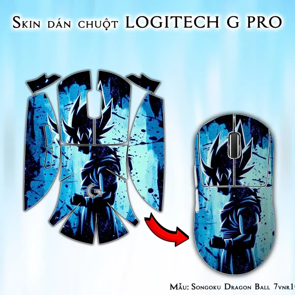 Skin dán chuột Logitech G Pro mẫu Songoku Dragon Ball 7vnr101