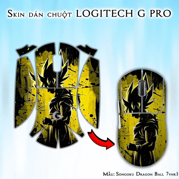 Skin dán chuột Logitech G Pro mẫu Songoku Dragon Ball 7vnr102