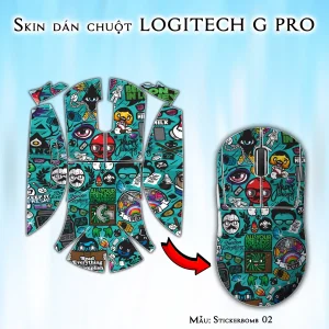 Skin dán chuột Logitech G Pro mẫu Stickerbomb 02