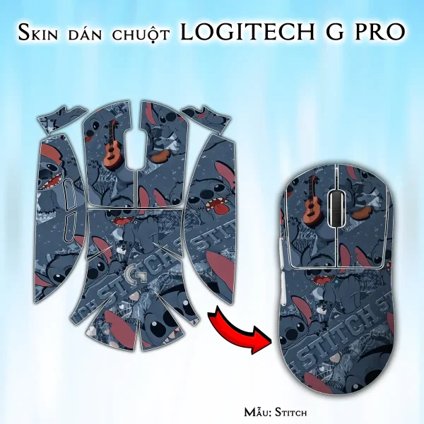 Skin dán chuột Logitech G Pro mẫu Stitch