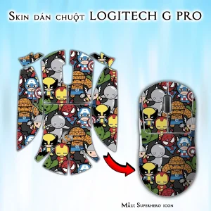 Skin dán chuột Logitech G Pro mẫu Superhero icon