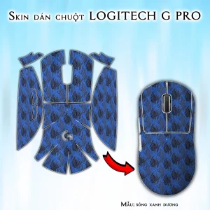 Skin dán chuột Logitech G Pro mẫu sóng xanh dương