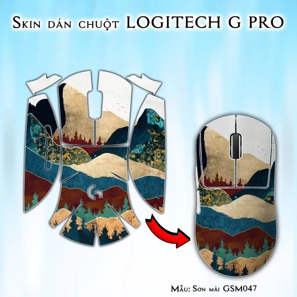 Skin dán chuột Logitech G Pro mẫu Sơn mài GSM047