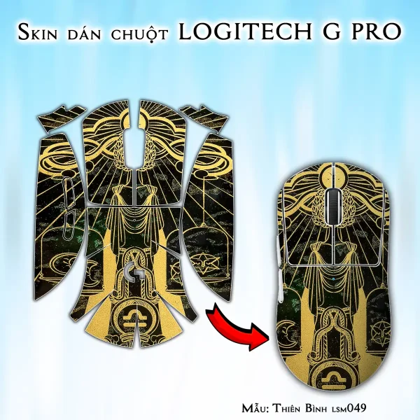 Skin dán chuột Logitech G Pro mẫu Thiên Bình lsm049