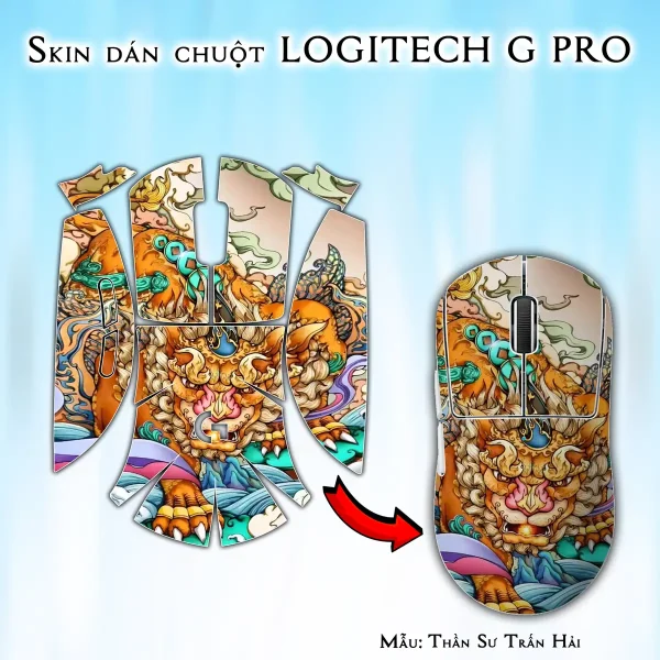 Skin dán chuột Logitech G Pro mẫu Thần Sư Trấn Hải