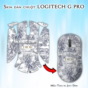 Skin dán chuột Logitech G Pro mẫu Toile de Jouy Dior