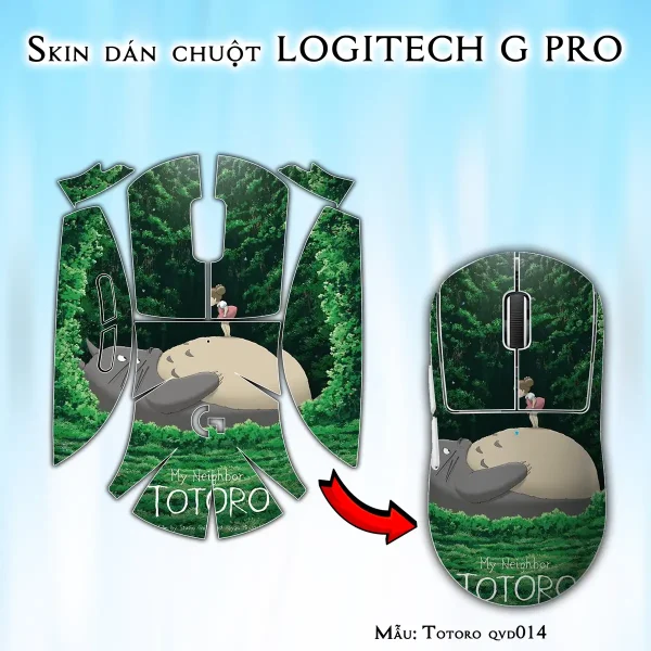Skin dán chuột Logitech G Pro mẫu Totoro qvd014