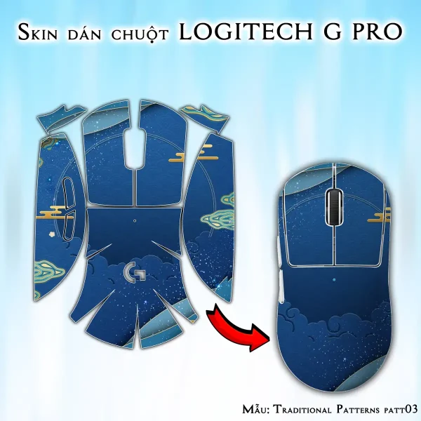 Skin dán chuột Logitech G Pro mẫu Traditional Patterns patt03