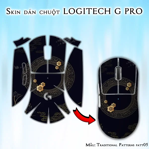 Skin dán chuột Logitech G Pro mẫu Traditional Patterns patt05