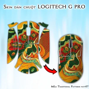 Skin dán chuột Logitech G Pro mẫu Traditional Patterns patt07