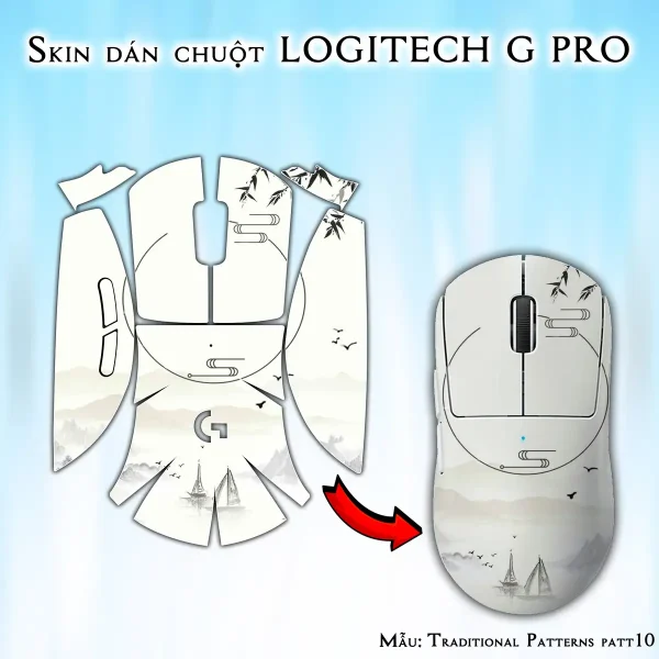 Skin dán chuột Logitech G Pro mẫu Traditional Patterns patt10