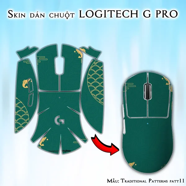 Skin dán chuột Logitech G Pro mẫu Traditional Patterns patt11