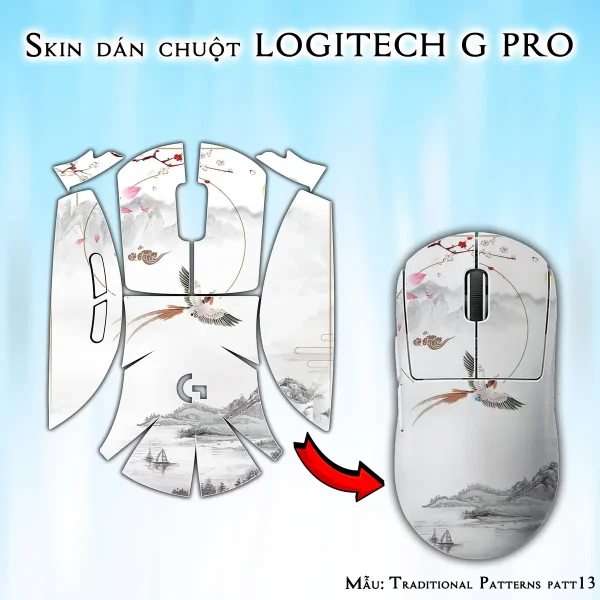 Skin dán chuột Logitech G Pro mẫu Traditional Patterns patt13