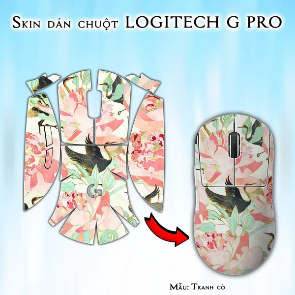 Skin dán chuột Logitech G Pro mẫu Tranh cò