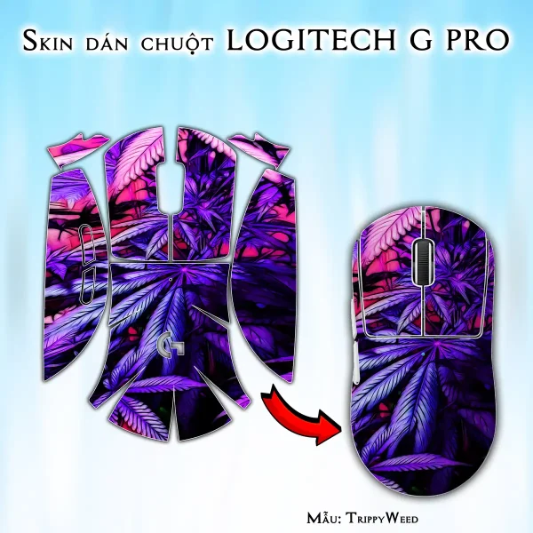 Skin dán chuột Logitech G Pro mẫu TrippyWeed