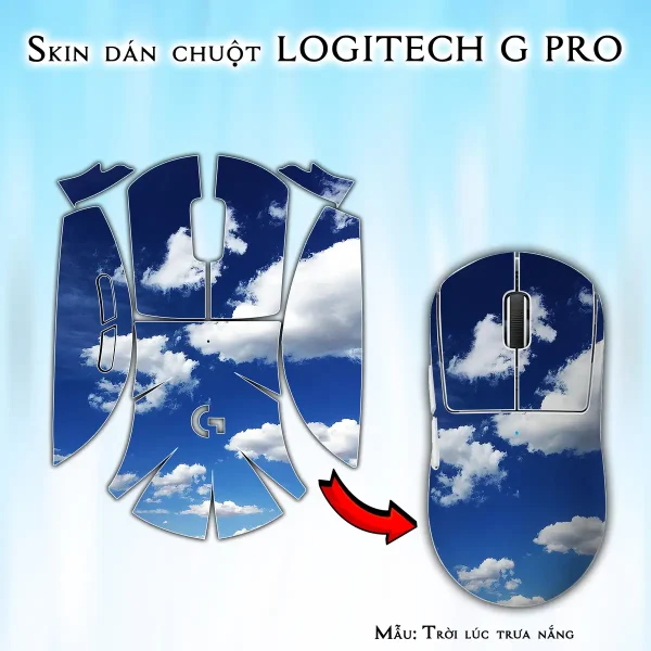 Skin dán chuột Logitech G Pro mẫu Trời lúc trưa nắng