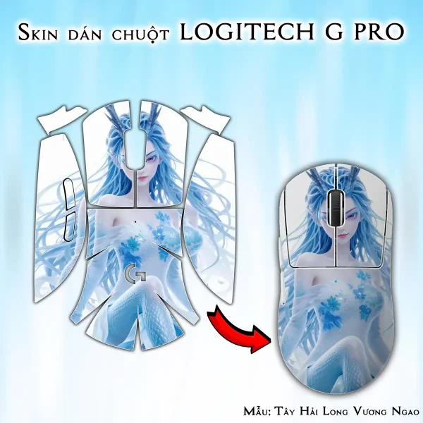 Skin dán chuột Logitech G Pro mẫu Tây Hải Long Vương Ngao Nhuận nh02