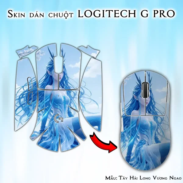Skin dán chuột Logitech G Pro mẫu Tây Hải Long Vương Ngao Nhuận nh04