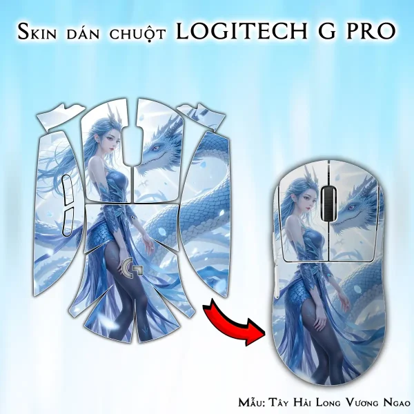 Skin dán chuột Logitech G Pro mẫu Tây Hải Long Vương Ngao Nhuận nh05