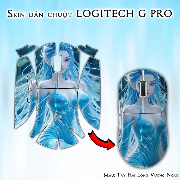 Skin dán chuột Logitech G Pro mẫu Tây Hải Long Vương Ngao Nhuận nh06
