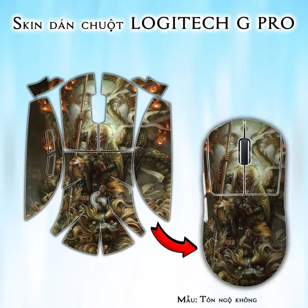 Skin dán chuột Logitech G Pro mẫu Tôn ngộ không