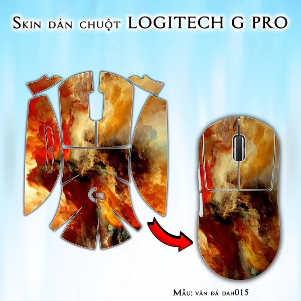 Skin dán chuột Logitech G Pro mẫu vân đá dah015