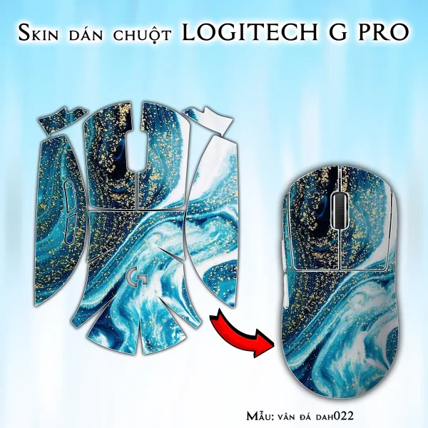 Skin dán chuột Logitech G Pro mẫu vân đá dah022