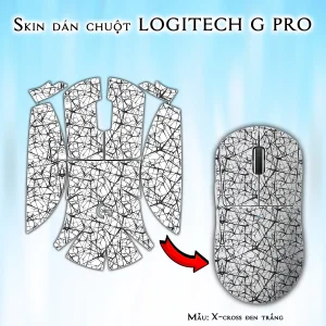 Skin dán chuột Logitech G Pro mẫu X-cross đen trắng