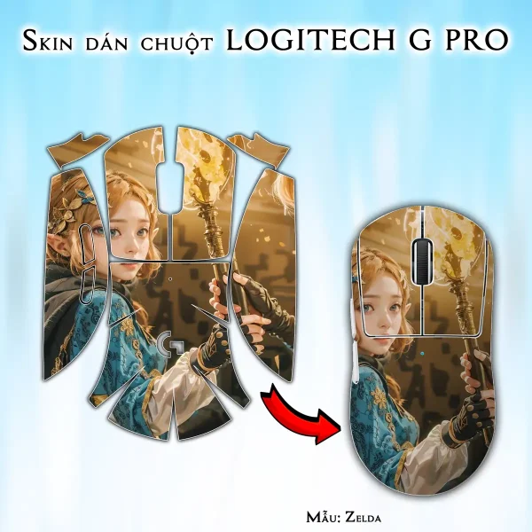 Skin dán chuột Logitech G Pro mẫu Zelda