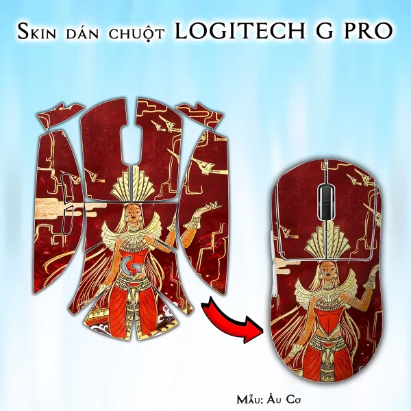 Skin dán chuột Logitech G Pro mẫu Âu Cơ