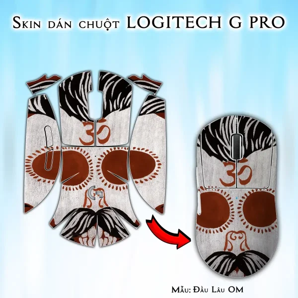Skin dán chuột Logitech G Pro mẫu Đầu Lâu OM