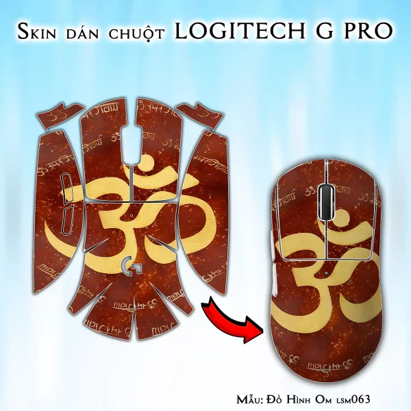 Skin dán chuột Logitech G Pro mẫu Đồ Hình Om lsm063