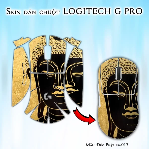Skin dán chuột Logitech G Pro mẫu Đức Phật lsm017
