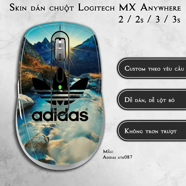 Skin dán chuột Logitech MX Anywhere mẫu Adidas atk087