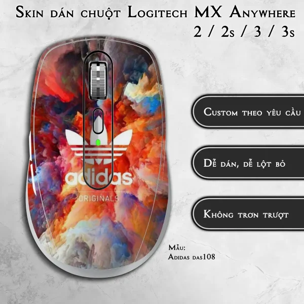 Skin dán chuột Logitech MX Anywhere mẫu Adidas das108