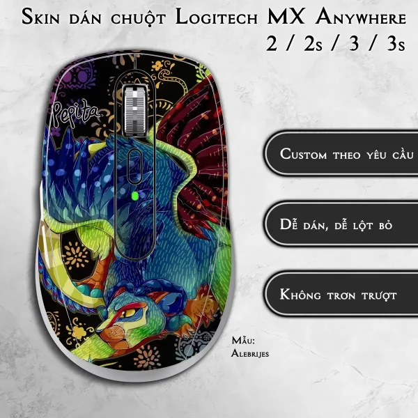 Skin dán chuột Logitech MX Anywhere mẫu Alebrijes