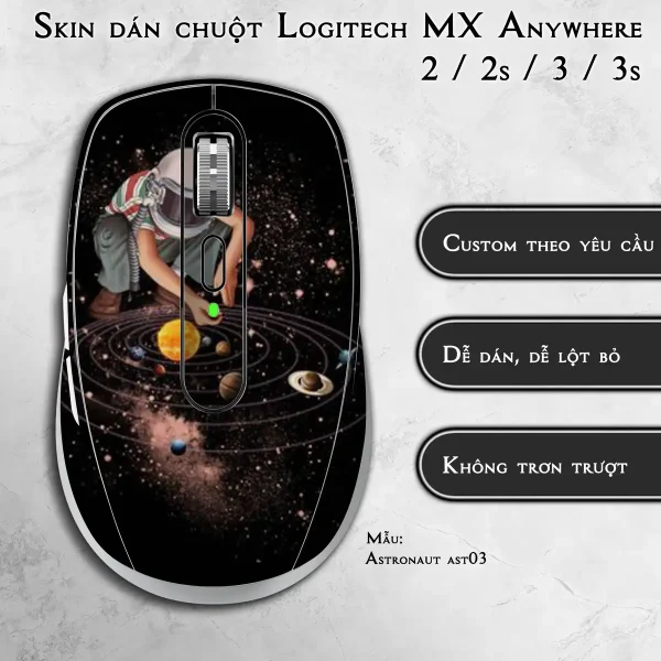 Skin dán chuột Logitech MX Anywhere mẫu Astronaut ast03