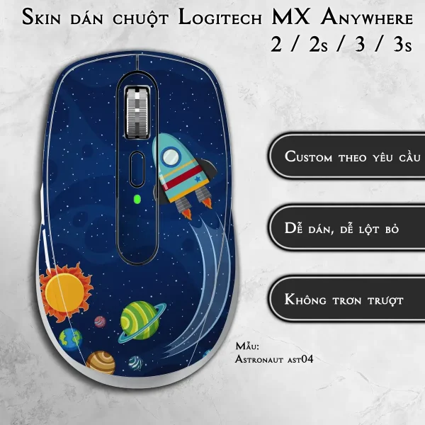 Skin dán chuột Logitech MX Anywhere mẫu Astronaut ast04